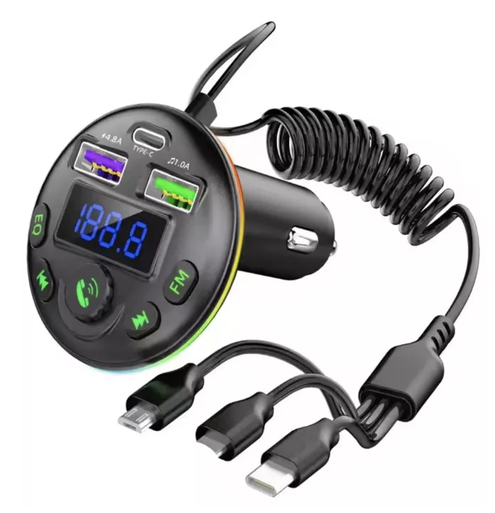 Modulator auto cu LED RGB BT FM Handsfree USB Q C81